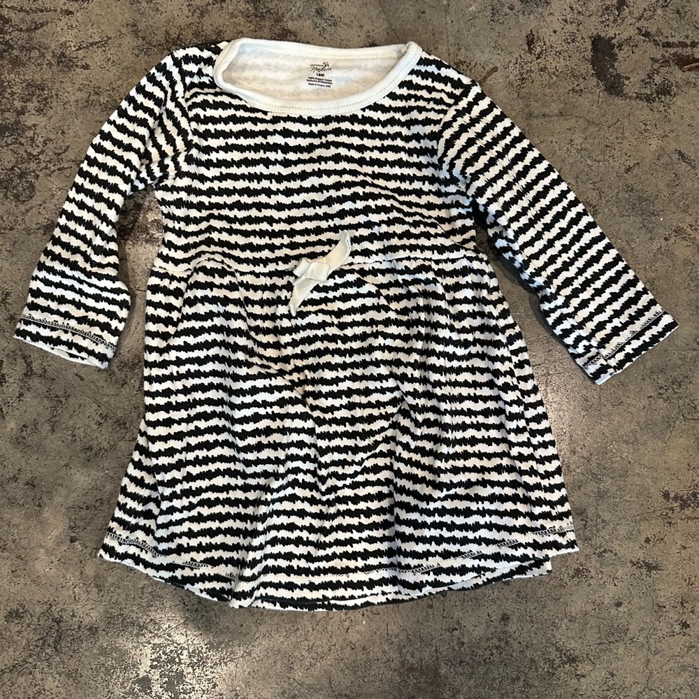 Touched by Nature Black & White Girls Dress